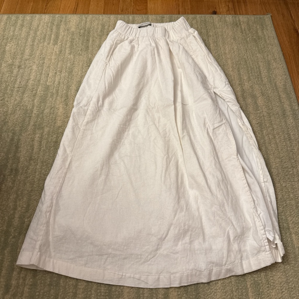 Abercrombie & Fitch White Linen Maxi Skirt